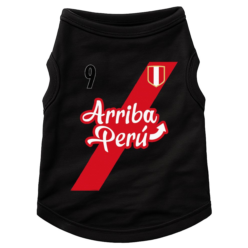 Retro Arriba Peru Soccer Jersey 9 Peruvian Futbol Doggie Tank