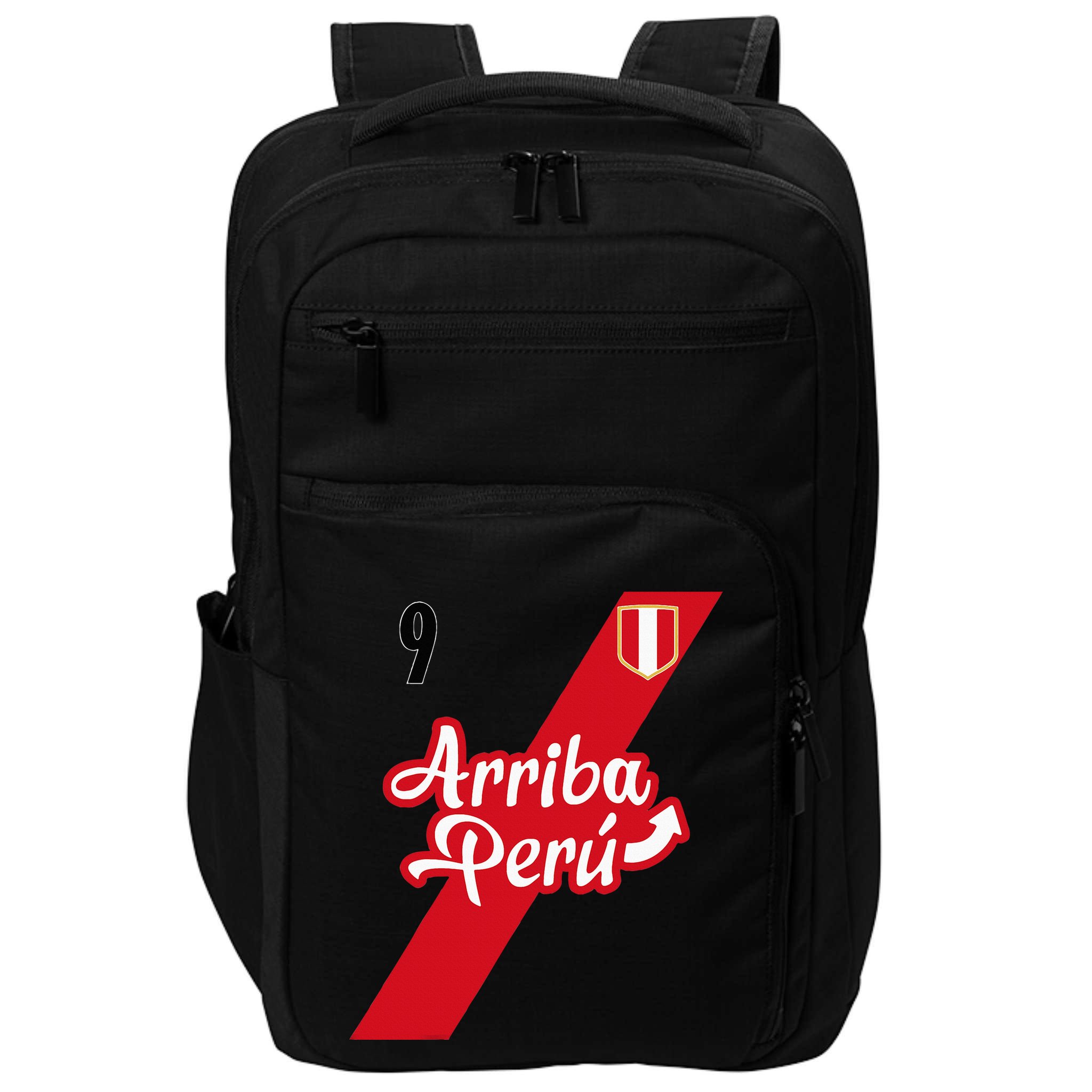 Retro Arriba Peru Soccer Jersey 9 Peruvian Futbol Impact Tech Backpack