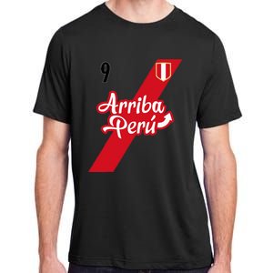 Retro Arriba Peru Soccer Jersey 9 Peruvian Futbol Adult ChromaSoft Performance T-Shirt