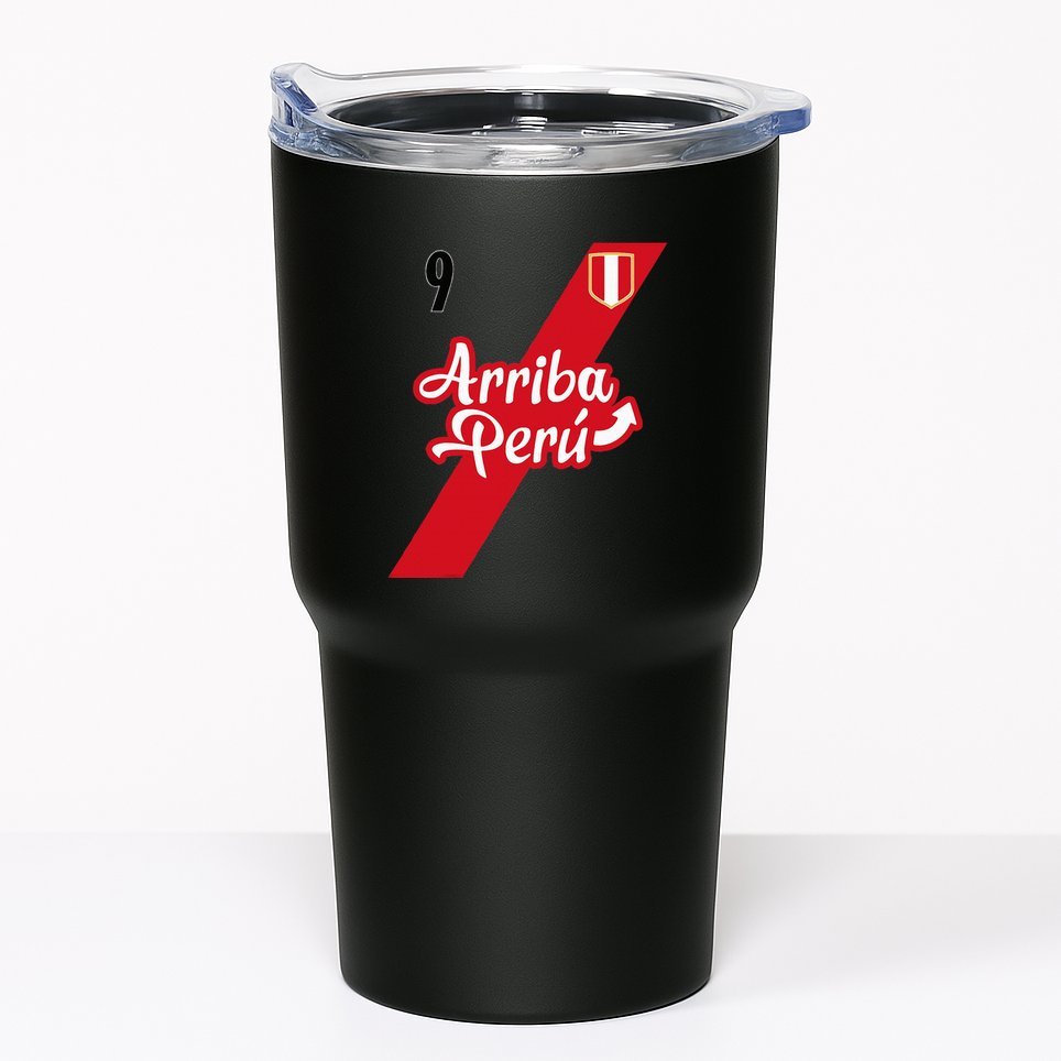 Retro Arriba Peru Soccer Jersey 9 Peruvian Futbol Tumbler