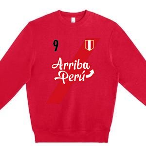 Retro Arriba Peru Soccer Jersey 9 Peruvian Futbol Premium Crewneck Sweatshirt