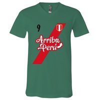 Retro Arriba Peru Soccer Jersey 9 Peruvian Futbol V-Neck T-Shirt