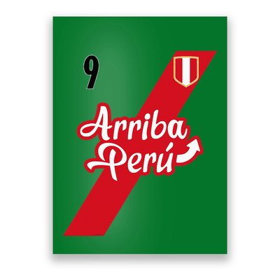 Retro Arriba Peru Soccer Jersey 9 Peruvian Futbol Poster