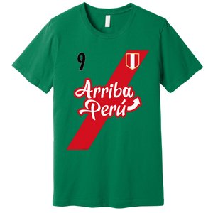 Retro Arriba Peru Soccer Jersey 9 Peruvian Futbol Premium T-Shirt