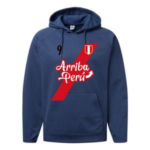 Retro Arriba Peru Soccer Jersey 9 Peruvian Futbol Performance Fleece Hoodie