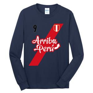 Retro Arriba Peru Soccer Jersey 9 Peruvian Futbol Tall Long Sleeve T-Shirt