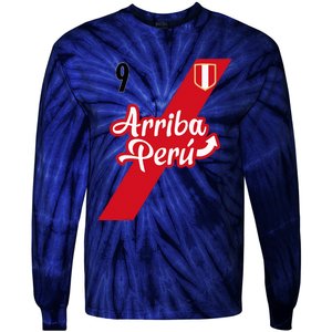 Retro Arriba Peru Soccer Jersey 9 Peruvian Futbol Tie-Dye Long Sleeve Shirt