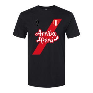 Retro Arriba Peru Soccer Jersey 9 Peruvian Futbol Softstyle CVC T-Shirt