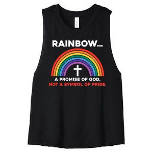 Rainbow A Promise Of God Not A Symbol Of Pride Women's Racerback Cropped Tank