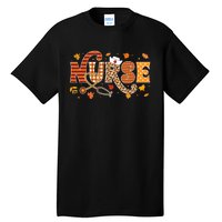 Retro Autumn Pumpkin Fall Nurse Life Thanksgiving Nurse Tall T-Shirt