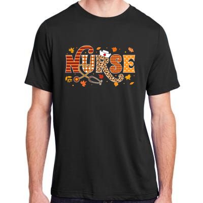 Retro Autumn Pumpkin Fall Nurse Life Thanksgiving Nurse Adult ChromaSoft Performance T-Shirt