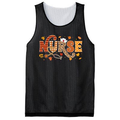 Retro Autumn Pumpkin Fall Nurse Life Thanksgiving Nurse Mesh Reversible Basketball Jersey Tank