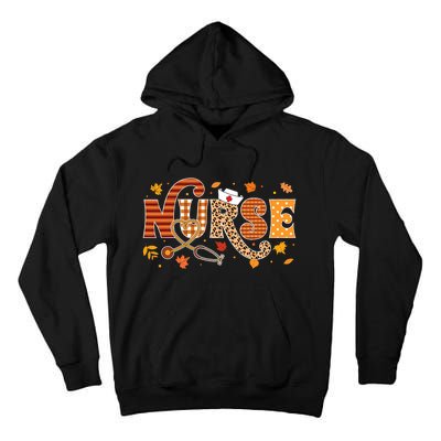 Retro Autumn Pumpkin Fall Nurse Life Thanksgiving Nurse Tall Hoodie