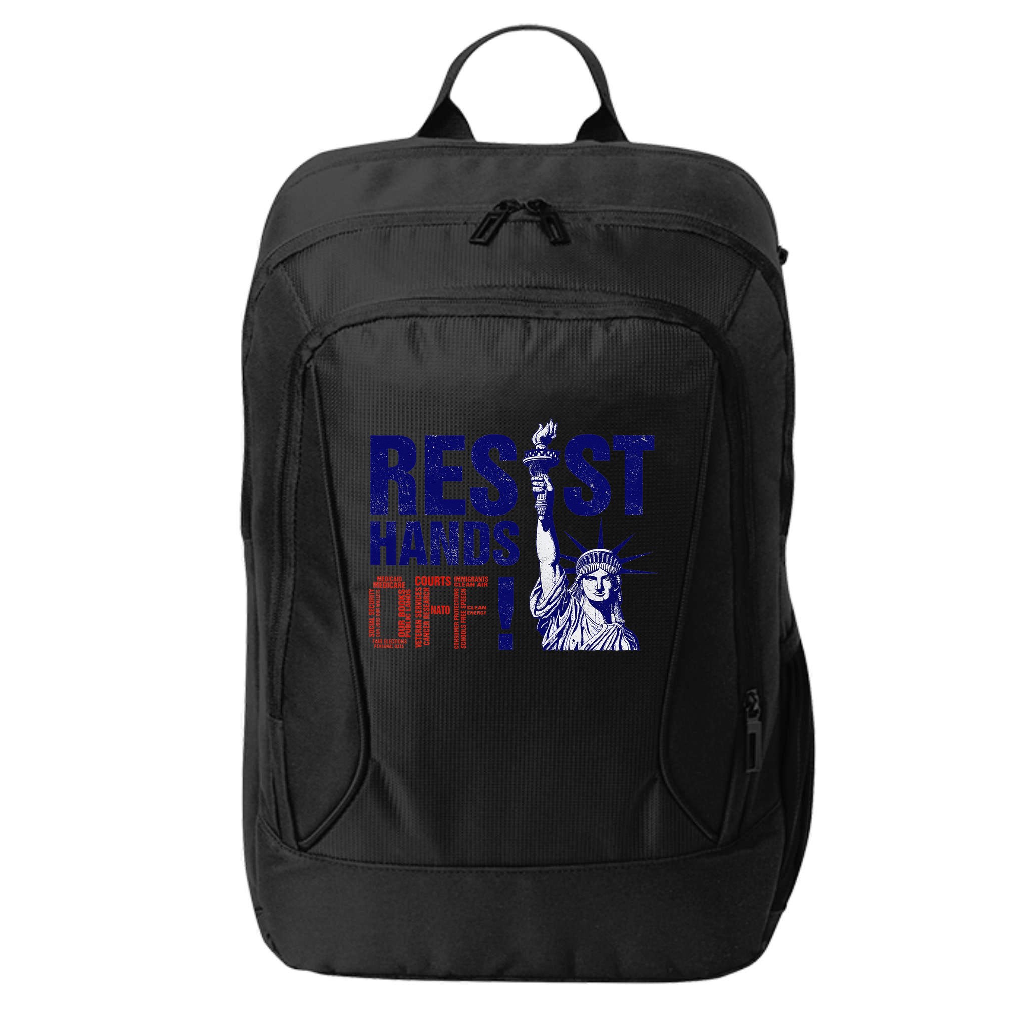 Resist And Protest Hands Off Statue Of Liberty City Backpack