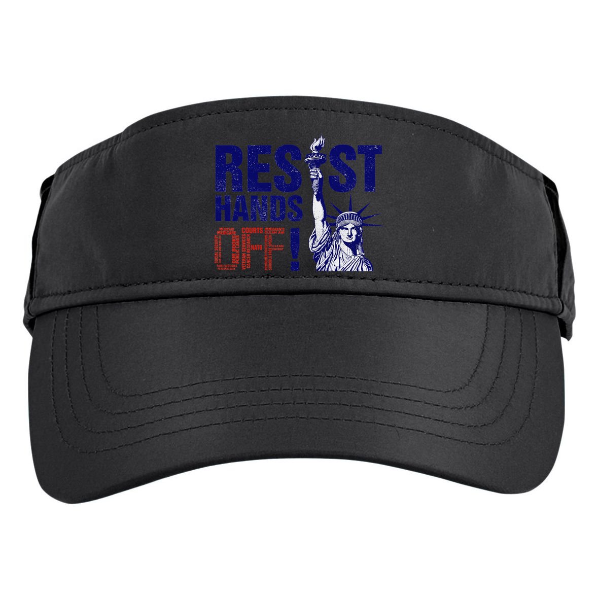 Resist And Protest Hands Off Statue Of Liberty Adult Drive Performance Visor