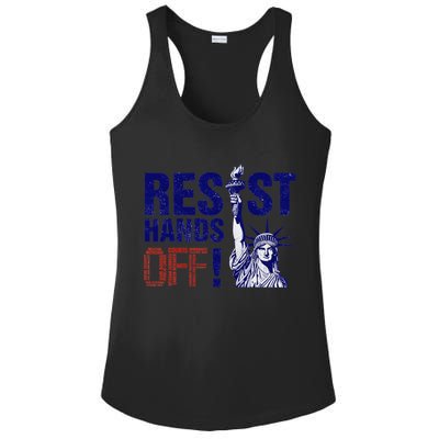 Resist And Protest Hands Off Statue Of Liberty Ladies PosiCharge Competitor Racerback Tank