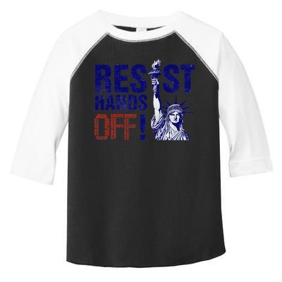 Resist And Protest Hands Off Statue Of Liberty Toddler Fine Jersey T-Shirt