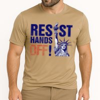 Resist And Protest Hands Off Statue Of Liberty Cooling Performance Crew T-Shirt