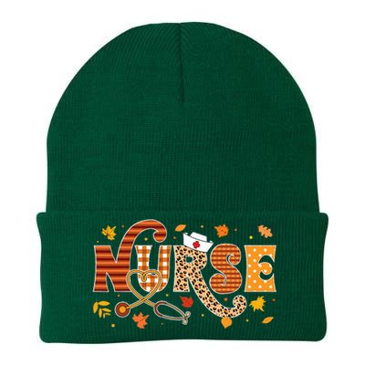 Retro Autumn Pumpkin Fall Nurse Life Thanksgiving Nurse Knit Cap Winter Beanie