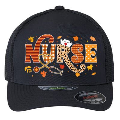 Retro Autumn Pumpkin Fall Nurse Life Thanksgiving Nurse Flexfit Unipanel Trucker Cap