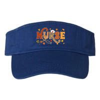 Retro Autumn Pumpkin Fall Nurse Life Thanksgiving Nurse Valucap Bio-Washed Visor