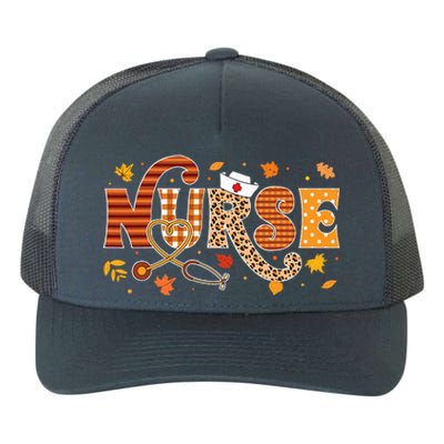 Retro Autumn Pumpkin Fall Nurse Life Thanksgiving Nurse Yupoong Adult 5-Panel Trucker Hat