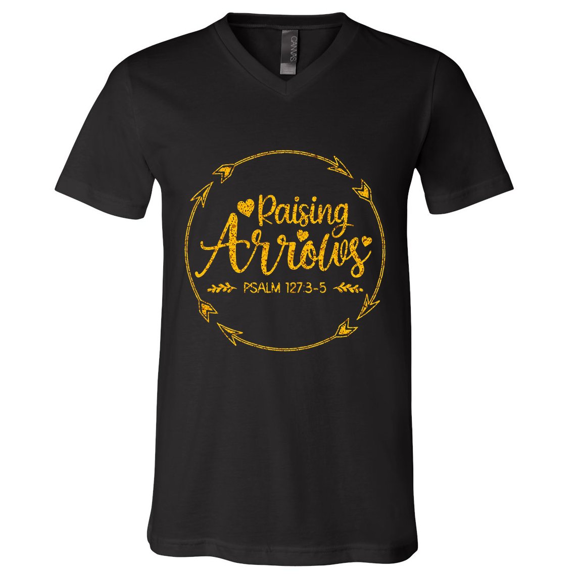 Raising Arrows Psalm 127 3 5 Christian Apparel V-Neck T-Shirt