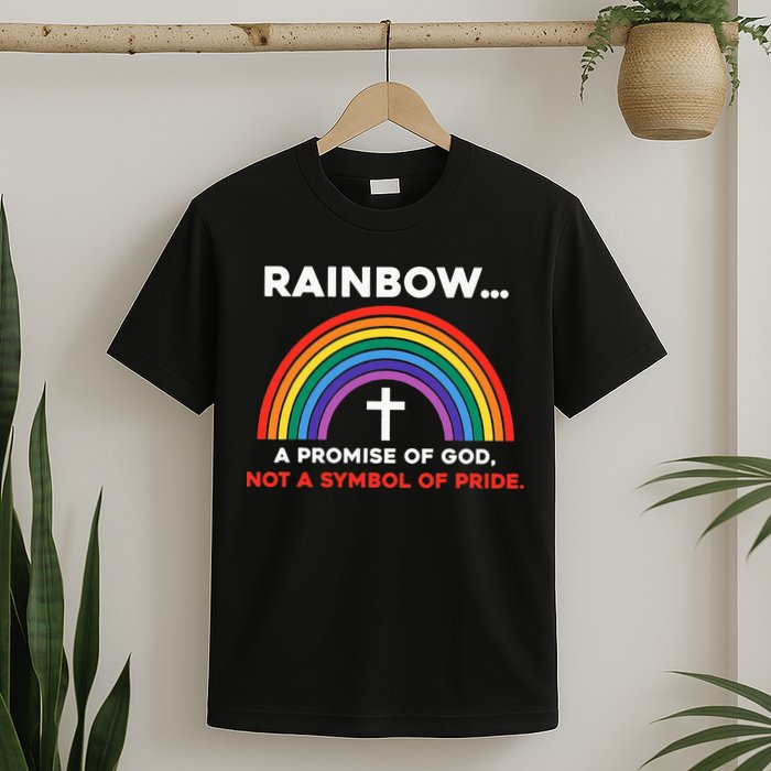 Rainbow A Promise Of God Not A Symbol Of Pride T-Shirt