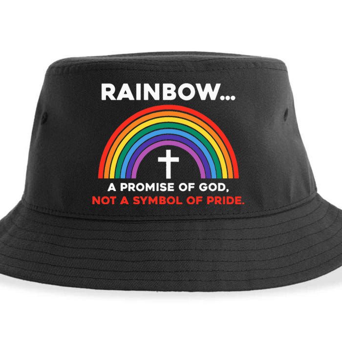 Rainbow A Promise Of God Not A Symbol Of Pride Sustainable Bucket Hat