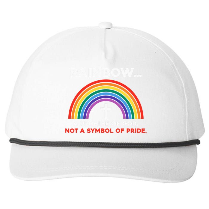 Rainbow A Promise Of God Not A Symbol Of Pride Snapback Five-Panel Rope Hat