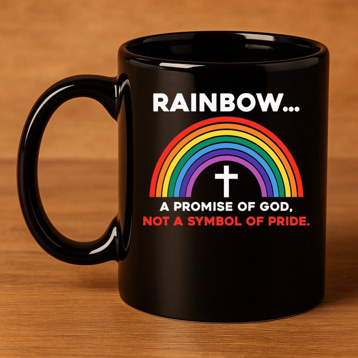 Rainbow A Promise Of God Not A Symbol Of Pride 11oz C Handle Ceramic Mug