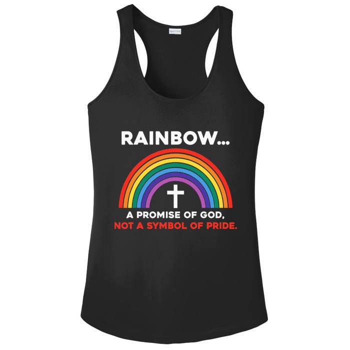Rainbow A Promise Of God Not A Symbol Of Pride Ladies PosiCharge Competitor Racerback Tank