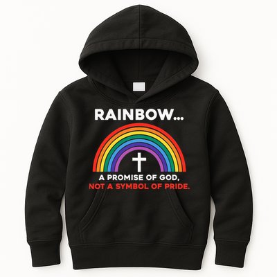 Rainbow A Promise Of God Not A Symbol Of Pride Kids Hoodie