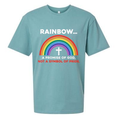 Rainbow A Promise Of God Not A Symbol Of Pride Sueded Cloud Jersey T-Shirt