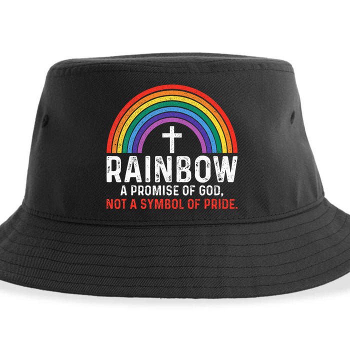 Rainbow A Promise Of God Not A Symbol Of Pride Sustainable Bucket Hat