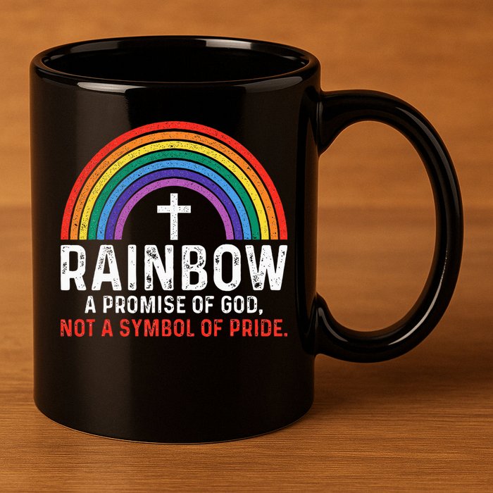 Rainbow A Promise Of God Not A Symbol Of Pride 11oz C Handle Ceramic Mug