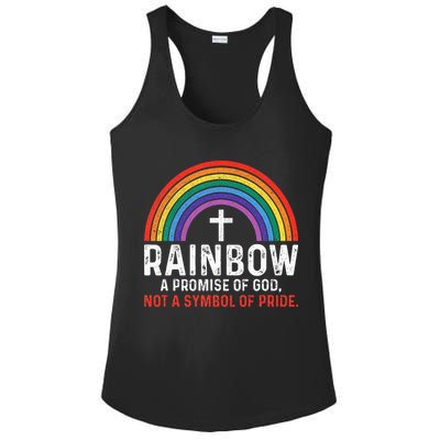 Rainbow A Promise Of God Not A Symbol Of Pride Ladies PosiCharge Competitor Racerback Tank