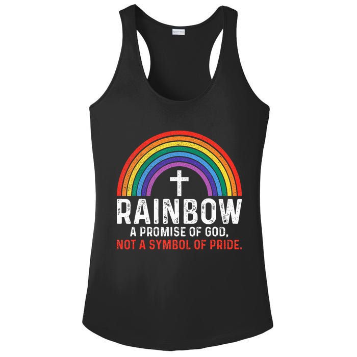Rainbow A Promise Of God Not A Symbol Of Pride Ladies PosiCharge Competitor Racerback Tank