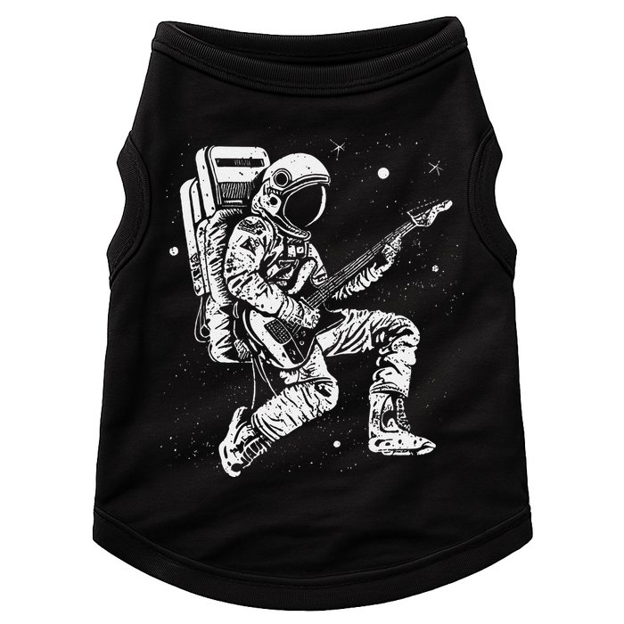 retro Astronaut playing electric guitar in space Doggie Tank