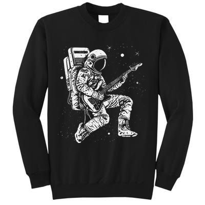 retro Astronaut playing electric guitar in space Sweatshirt