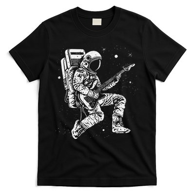 retro Astronaut playing electric guitar in space T-Shirt