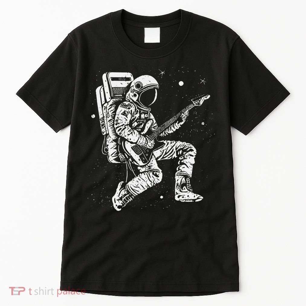 retro Astronaut playing electric guitar in space Tall T-Shirt