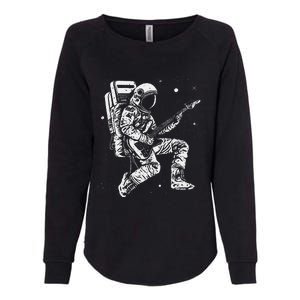 retro Astronaut playing electric guitar in space Womens California Wash Sweatshirt