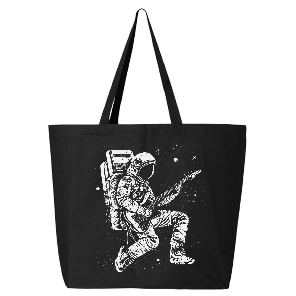 retro Astronaut playing electric guitar in space 25L Jumbo Tote