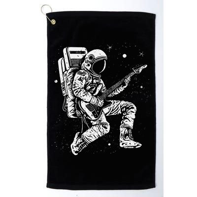 retro Astronaut playing electric guitar in space Golf Towel