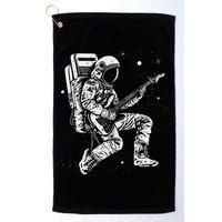 retro Astronaut playing electric guitar in space Golf Towel