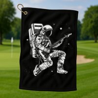 retro Astronaut playing electric guitar in space Golf Towel