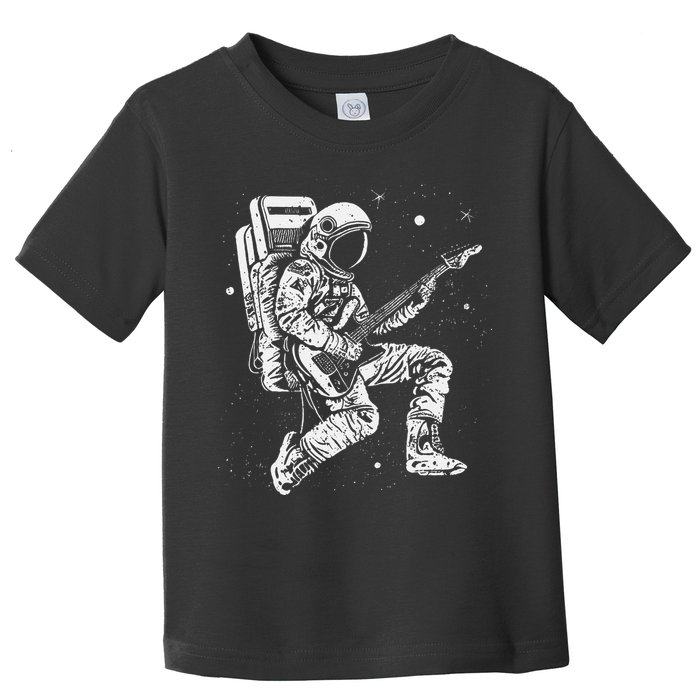 retro Astronaut playing electric guitar in space Toddler T-Shirt