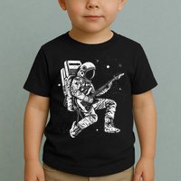 retro Astronaut playing electric guitar in space Toddler T-Shirt