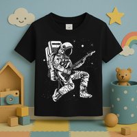 retro Astronaut playing electric guitar in space Toddler T-Shirt